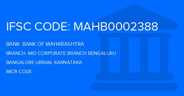 Bank Of Maharashtra (BOM) Mid Corporate Branch Bengaluru Branch IFSC Code