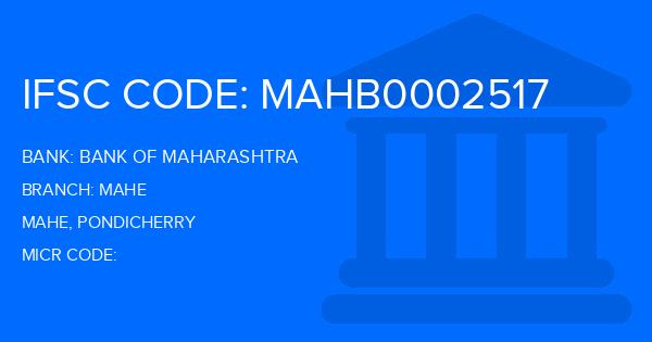 Bank Of Maharashtra (BOM) Mahe Branch IFSC Code
