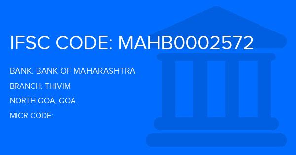 Bank Of Maharashtra (BOM) Thivim Branch IFSC Code