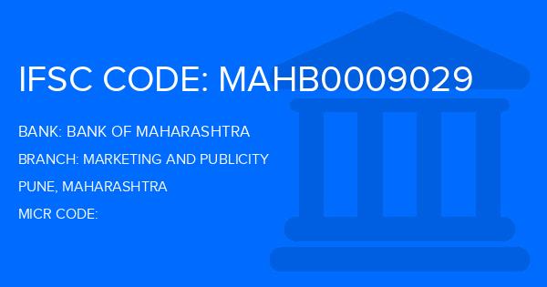 Bank Of Maharashtra (BOM) Marketing And Publicity Branch IFSC Code