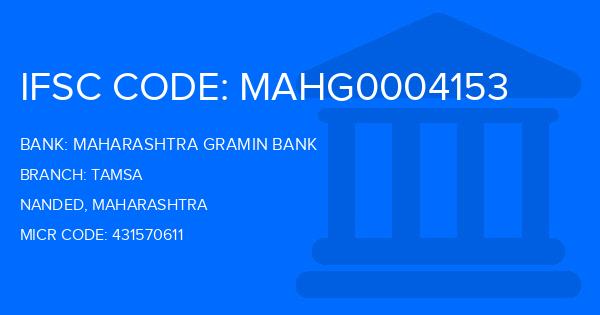 Maharashtra Gramin Bank (MGB) Tamsa Branch IFSC Code