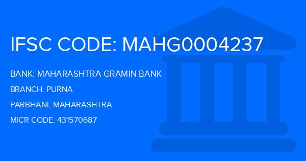 Maharashtra Gramin Bank (MGB) Purna Branch IFSC Code