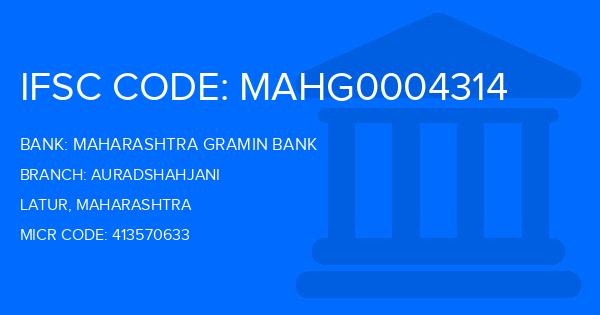Maharashtra Gramin Bank (MGB) Auradshahjani Branch IFSC Code