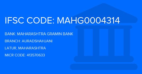 Maharashtra Gramin Bank (MGB) Auradshahjani Branch IFSC Code