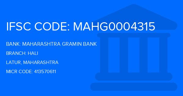 Maharashtra Gramin Bank (MGB) Hali Branch IFSC Code