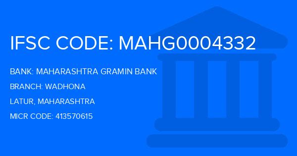 Maharashtra Gramin Bank (MGB) Wadhona Branch IFSC Code