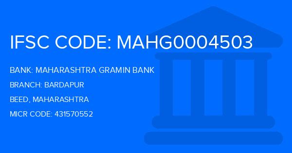 Maharashtra Gramin Bank (MGB) Bardapur Branch IFSC Code