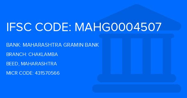 Maharashtra Gramin Bank (MGB) Chaklamba Branch IFSC Code