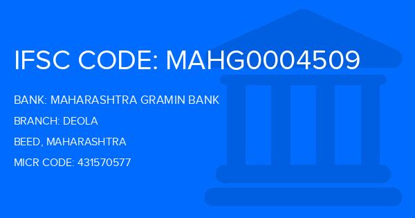 Maharashtra Gramin Bank (MGB) Deola Branch IFSC Code