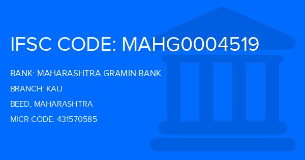 Maharashtra Gramin Bank (MGB) Kaij Branch IFSC Code