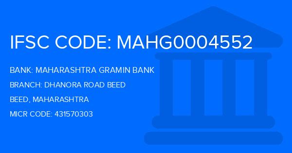 Maharashtra Gramin Bank (MGB) Dhanora Road Beed Branch IFSC Code