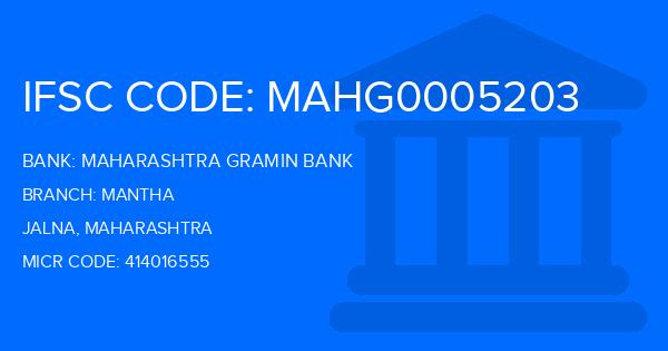 Maharashtra Gramin Bank (MGB) Mantha Branch IFSC Code