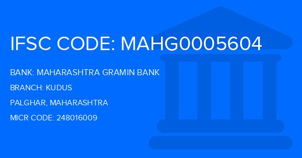 Maharashtra Gramin Bank (MGB) Kudus Branch IFSC Code