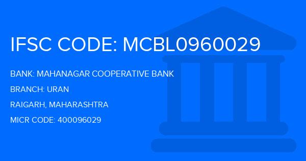 Mahanagar Cooperative Bank Uran Branch IFSC Code