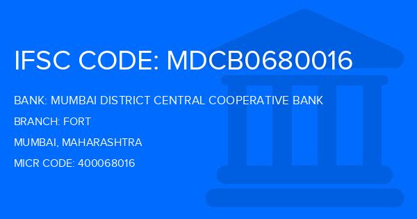 Mumbai District Central Cooperative Bank Fort Branch IFSC Code