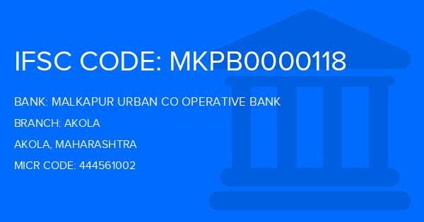Malkapur Urban Co Operative Bank Akola Branch IFSC Code
