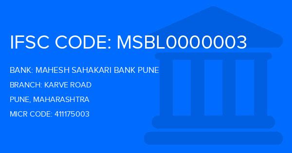 Mahesh Sahakari Bank Pune Karve Road Branch IFSC Code
