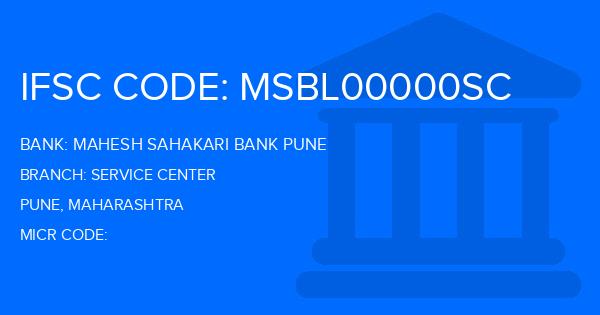 Mahesh Sahakari Bank Pune Service Center Branch IFSC Code