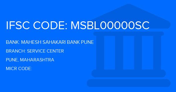 Mahesh Sahakari Bank Pune Service Center Branch IFSC Code