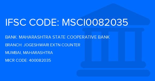 Maharashtra State Cooperative Bank Jogeshwari Extn Counter Branch IFSC Code