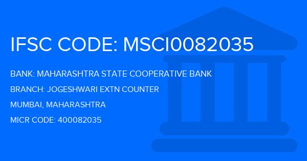 Maharashtra State Cooperative Bank Jogeshwari Extn Counter Branch IFSC Code