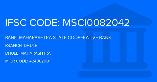 Maharashtra State Cooperative Bank Dhule Branch IFSC Code