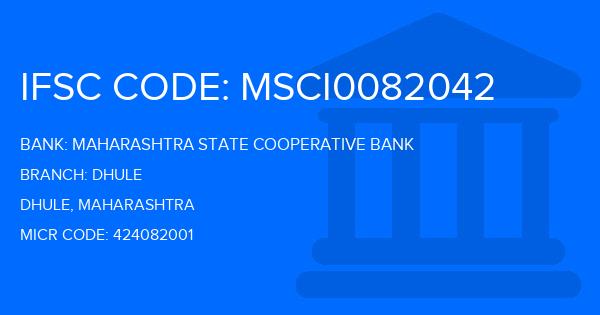 Maharashtra State Cooperative Bank Dhule Branch IFSC Code