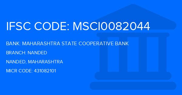 Maharashtra State Cooperative Bank Nanded Branch IFSC Code