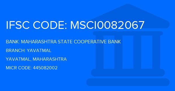 Maharashtra State Cooperative Bank Yavatmal Branch IFSC Code