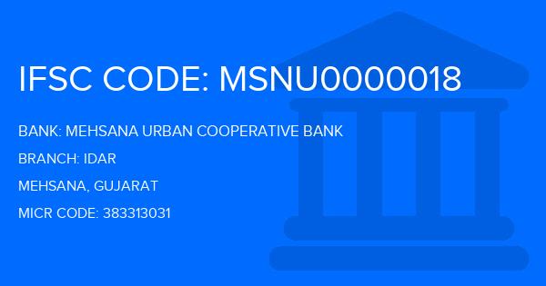 Mehsana Urban Cooperative Bank Idar Branch IFSC Code