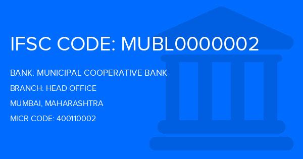 Municipal Cooperative Bank Head Office Branch IFSC Code
