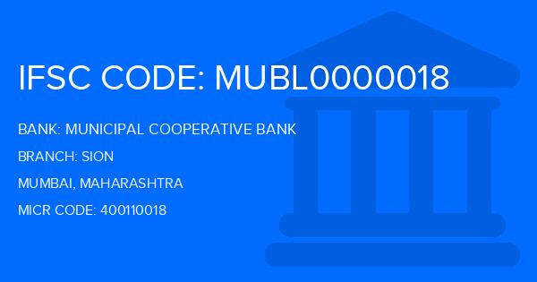 Municipal Cooperative Bank Sion Branch IFSC Code