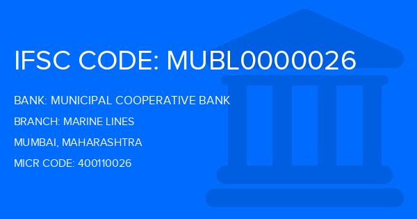 Municipal Cooperative Bank Marine Lines Branch IFSC Code