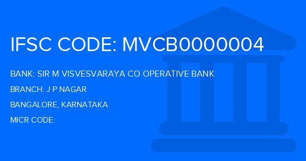 Sir M Visvesvaraya Co Operative Bank J P Nagar Branch IFSC Code