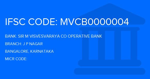 Sir M Visvesvaraya Co Operative Bank J P Nagar Branch IFSC Code
