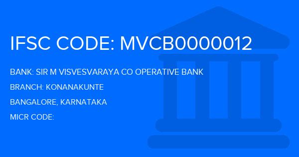 Sir M Visvesvaraya Co Operative Bank Konanakunte Branch IFSC Code