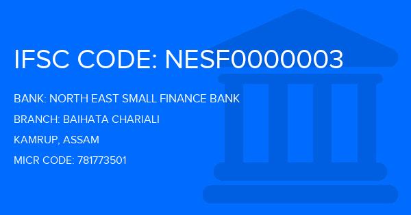 North East Small Finance Bank Baihata Chariali Branch IFSC Code