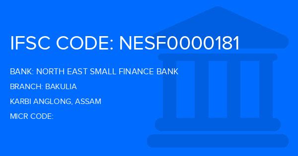 North East Small Finance Bank Bakulia Branch IFSC Code