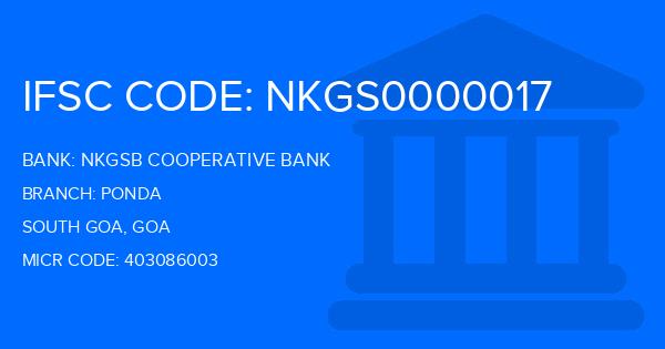 Nkgsb Cooperative Bank Ponda Branch IFSC Code