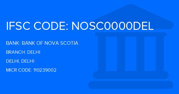 Bank Of Nova Scotia Delhi Branch IFSC Code