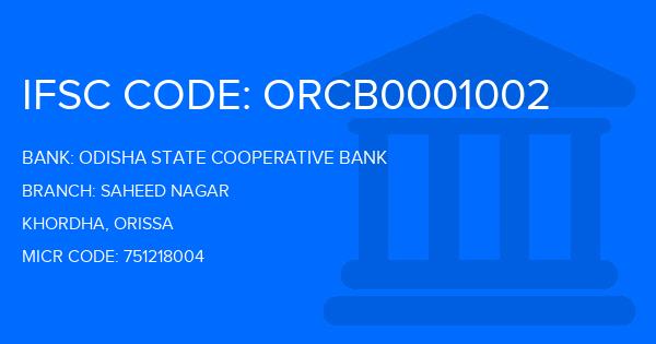 Odisha State Cooperative Bank Saheed Nagar Branch IFSC Code