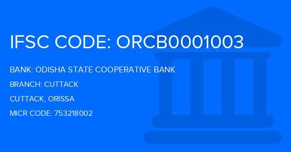 Odisha State Cooperative Bank Cuttack Branch IFSC Code