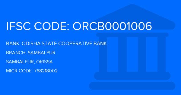 Odisha State Cooperative Bank Sambalpur Branch IFSC Code