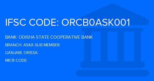 Odisha State Cooperative Bank Aska Sub Member Branch IFSC Code