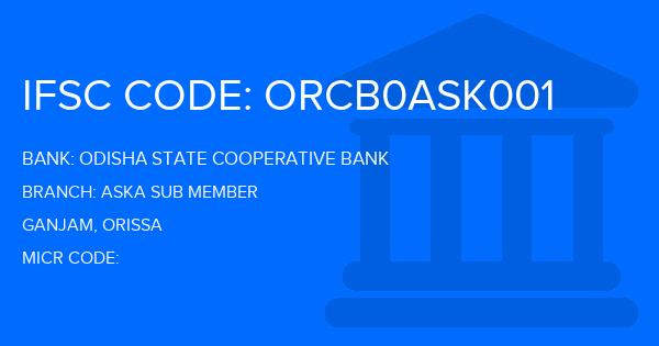 Odisha State Cooperative Bank Aska Sub Member Branch IFSC Code