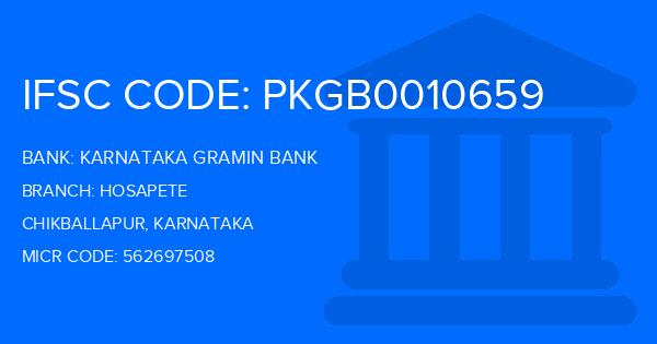 Karnataka Gramin Bank Hosapete Branch IFSC Code