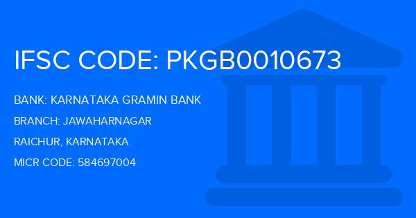 Karnataka Gramin Bank Jawaharnagar Branch IFSC Code