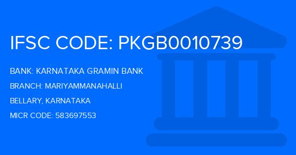 Karnataka Gramin Bank Mariyammanahalli Branch IFSC Code