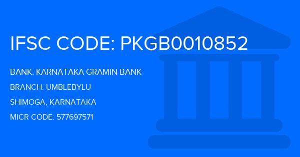 Karnataka Gramin Bank Umblebylu Branch IFSC Code