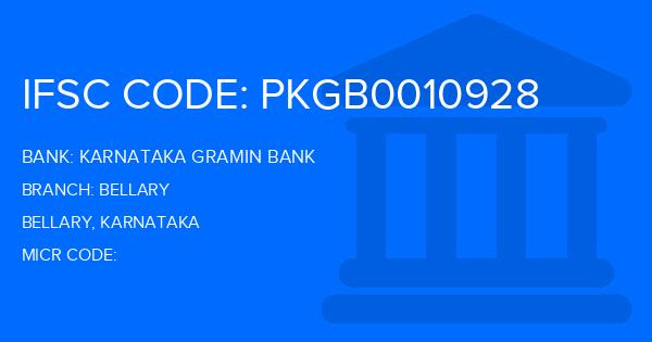 Karnataka Gramin Bank Bellary Branch IFSC Code